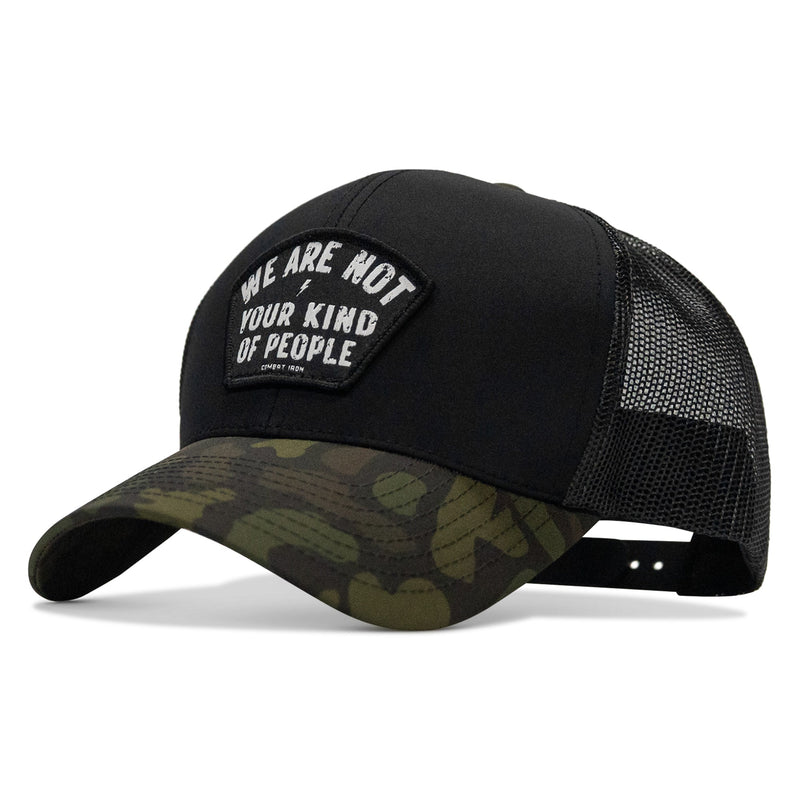 Load image into Gallery viewer, We Are Not Your Kind Of People Patch Snapback Hat
