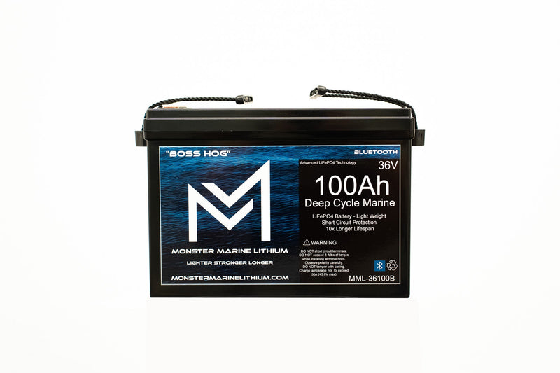 Load image into Gallery viewer, 36V 100AH Bluetooth Deep Cycle Lithium Marine Trolling Battery MML-36100B “Boss Hog”
