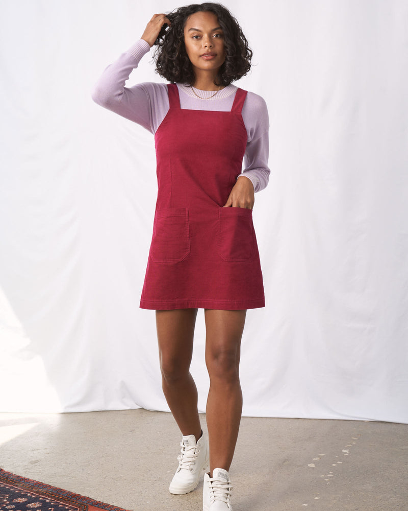 Load image into Gallery viewer, Organic Corduroy Pinafore Dress
