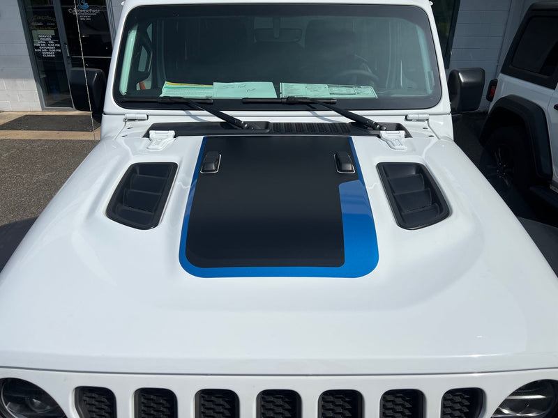 Load image into Gallery viewer, Two Tone Layered Vented Hood Decal for 2018-2024 Jeep Wrangler
