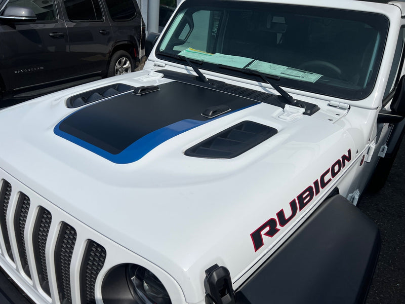 Load image into Gallery viewer, Two Tone Layered Vented Hood Decal for 2018-2024 Jeep Wrangler

