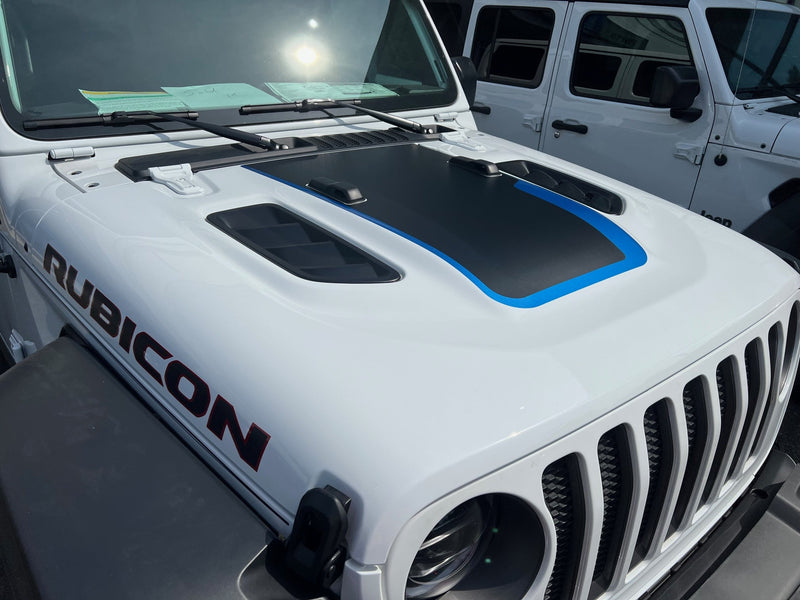 Load image into Gallery viewer, Two Tone Layered Vented Hood Decal for 2018-2024 Jeep Wrangler
