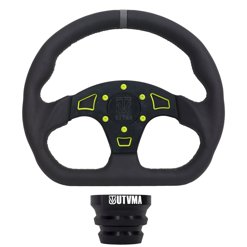 Load image into Gallery viewer, UTVMA DriftX Leather Steering Wheel With Hub (Polaris and Can Am Models)

