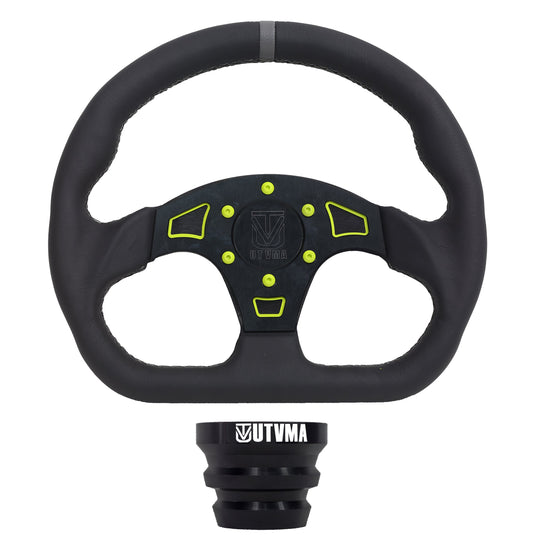 UTVMA DriftX Leather Steering Wheel With Hub (Polaris and Can Am Models)