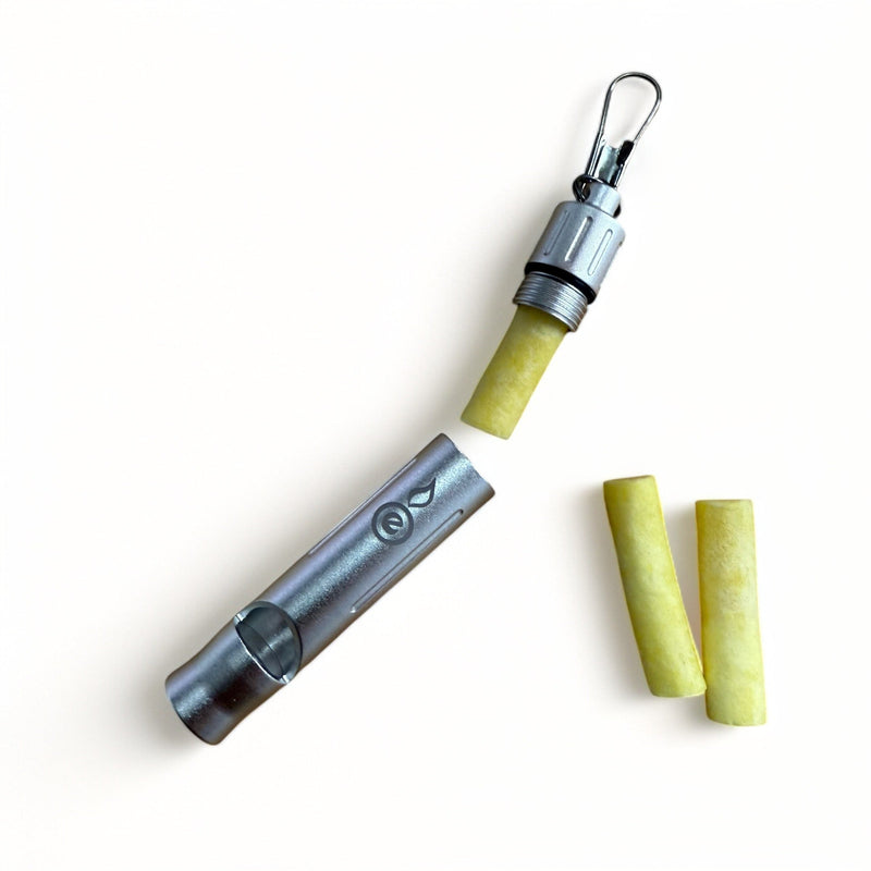 Load image into Gallery viewer, Wombat Whistle - Emergency Whistle &amp; Tinder Vial Kit
