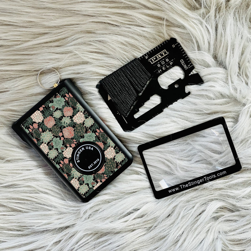Load image into Gallery viewer, Safety Wallet With Personal Alarm Multi Functional Tool (Peony)
