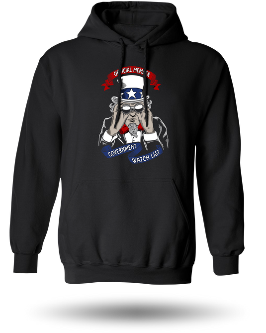 GOVERNMENT WATCHLIST OFFICIAL MEMBER HOODIE (SM, MD, 4XL & 5XL)