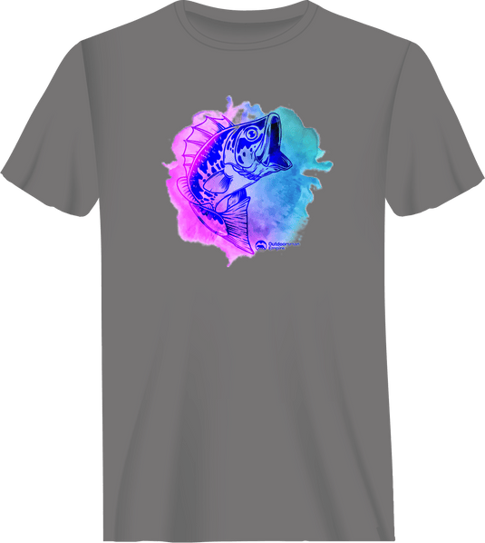 Watercolor Fishing Man T-Shirt