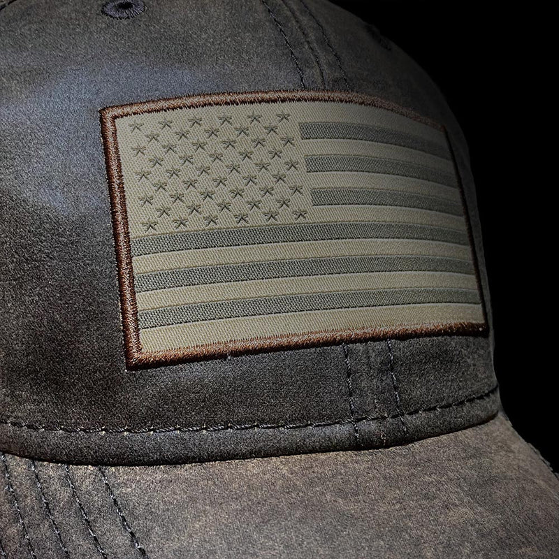 Load image into Gallery viewer, Waxed Cloth American Flag Dad Cap
