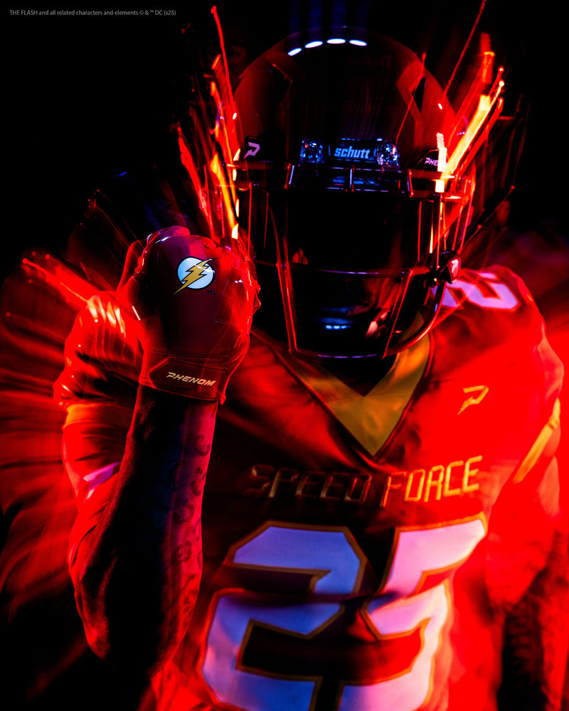 Load image into Gallery viewer, The Flash Football Gloves - VPS5 by Phenom Elite
