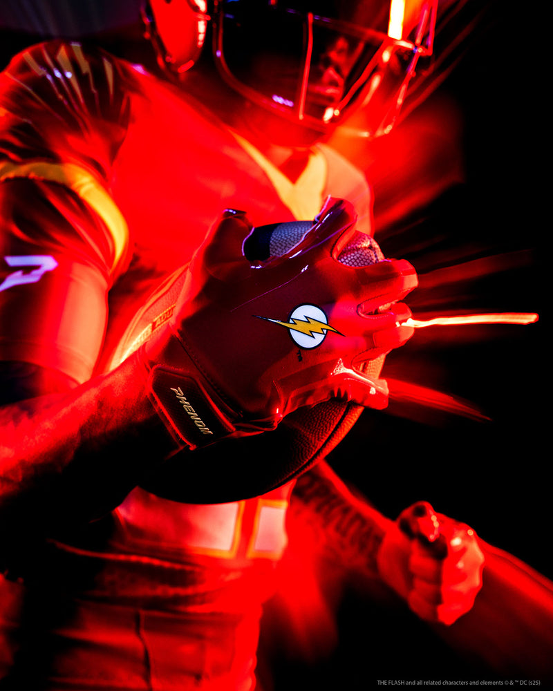 Load image into Gallery viewer, The Flash Football Gloves - VPS5 by Phenom Elite

