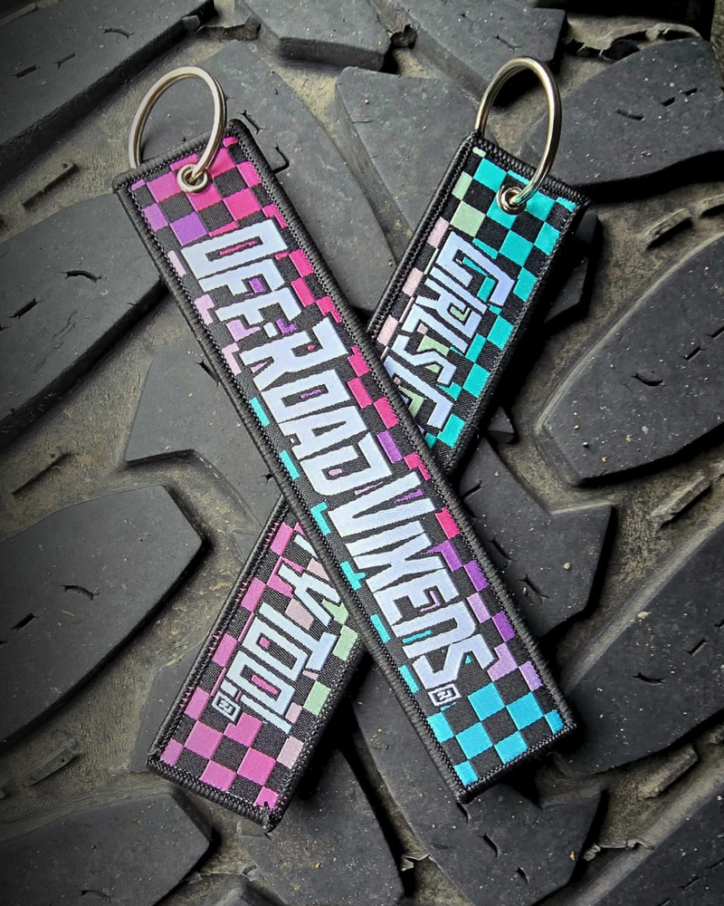 Load image into Gallery viewer, Checkered Keychain - Pink/Blue
