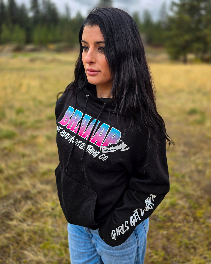 Load image into Gallery viewer, Braaapiness Pullover Hoodie - Snowmobile
