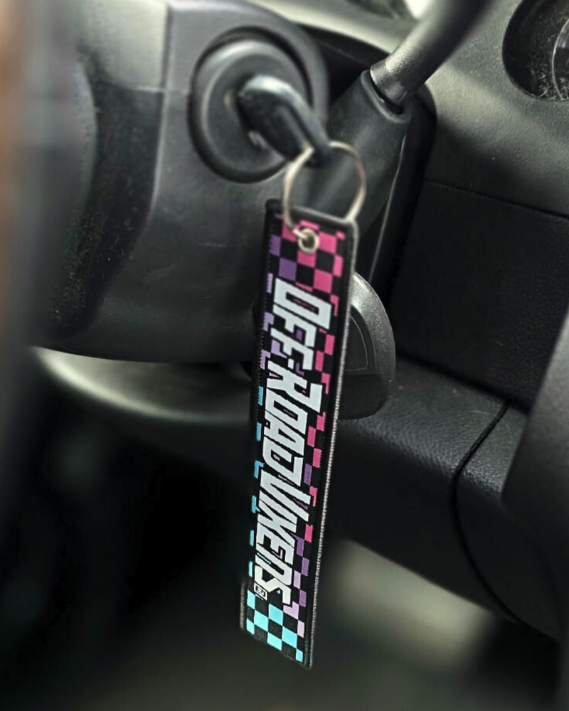 Load image into Gallery viewer, Checkered Keychain - Pink/Blue
