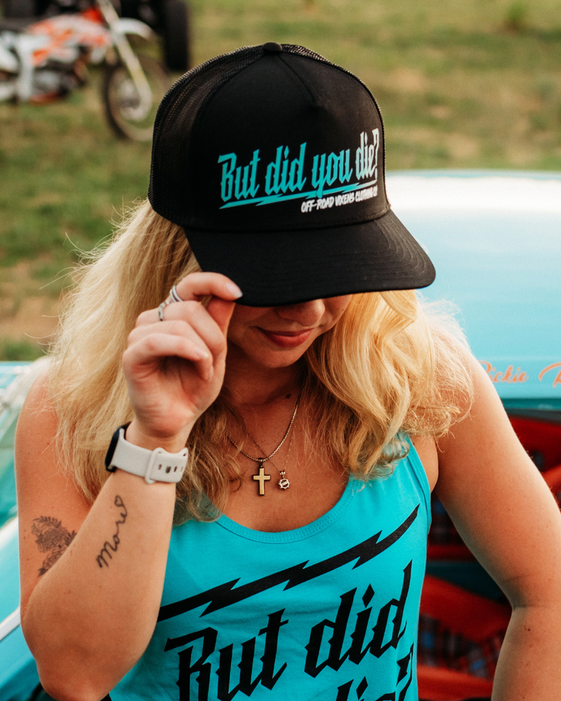 Load image into Gallery viewer, But did you die? Trucker - Black
