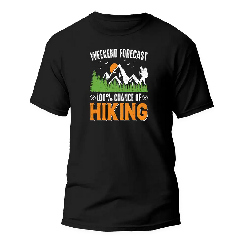 Load image into Gallery viewer, Weekend Forecast 100% Hiking Man T-Shirt

