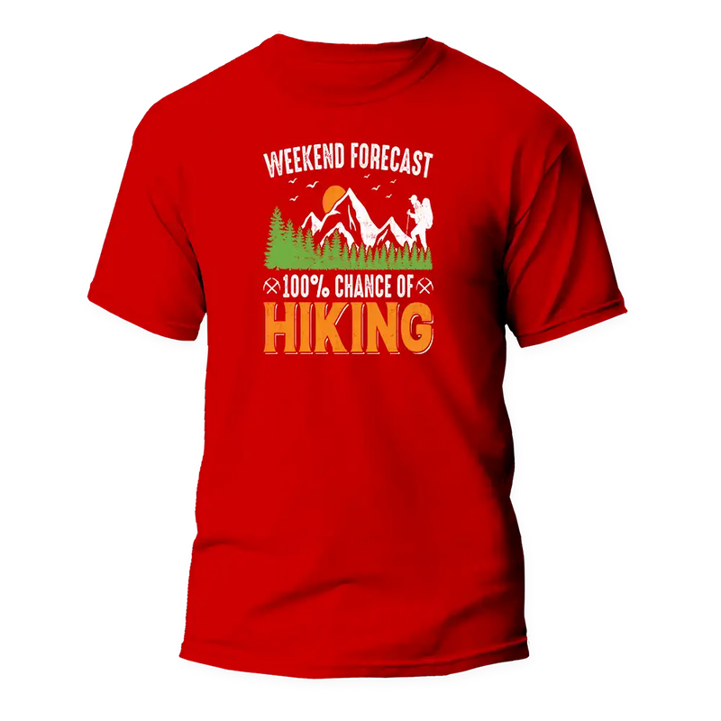 Load image into Gallery viewer, Weekend Forecast 100% Hiking Man T-Shirt
