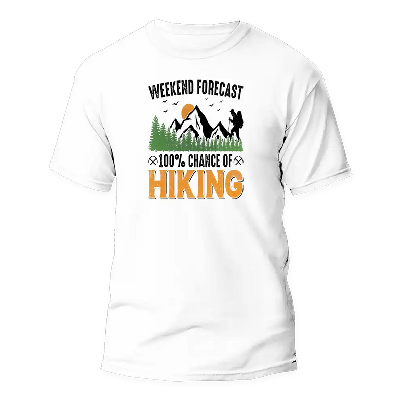 Load image into Gallery viewer, Weekend Forecast 100% Hiking Man T-Shirt
