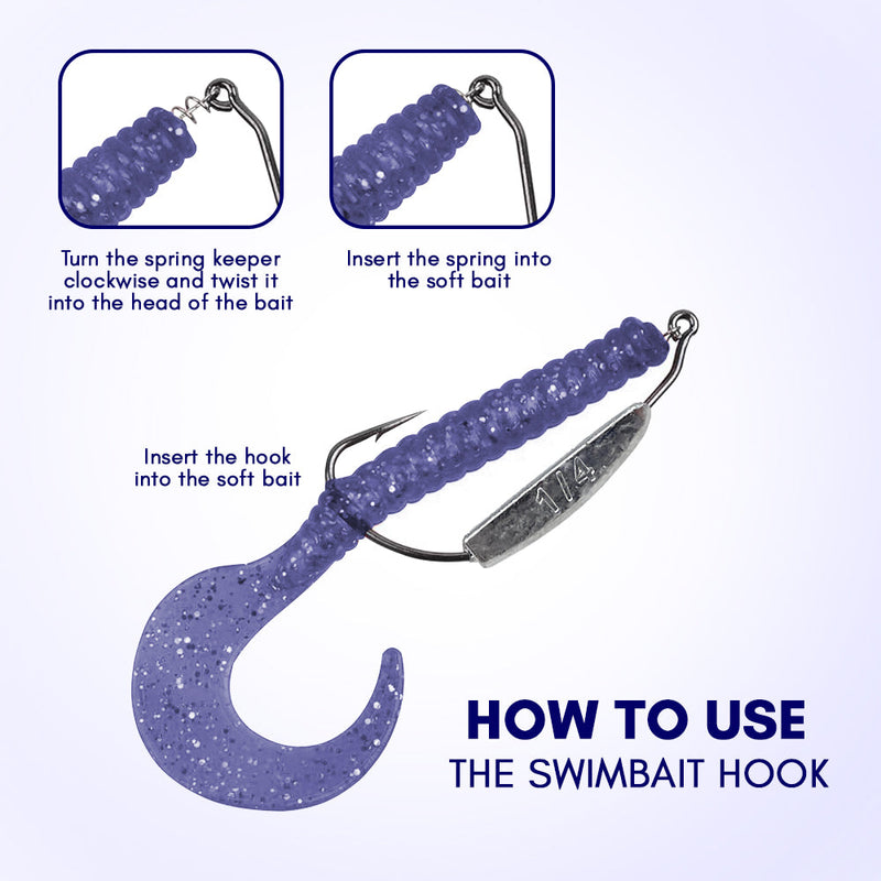 Load image into Gallery viewer, Reaction Tackle Lead Weighted Swimbait Hooks (10-PACK)
