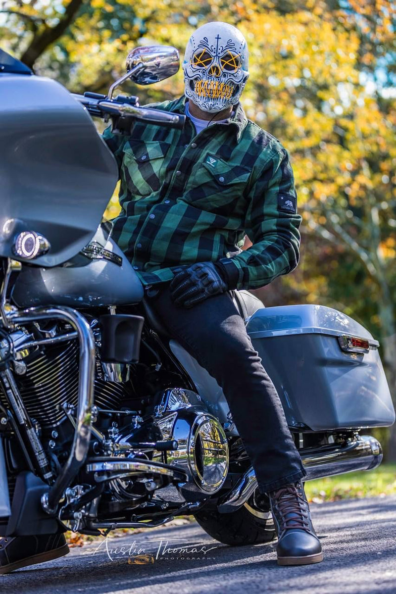 Load image into Gallery viewer, Protective Flannel Shirt - Dark Green Checkered
