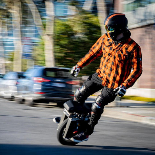 Protective Flannel Shirt - Orange and Black Checkered