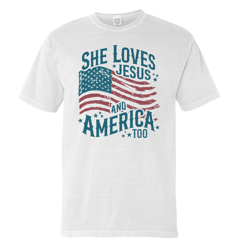 Load image into Gallery viewer, She Loves Jesus And America Too (Front)
