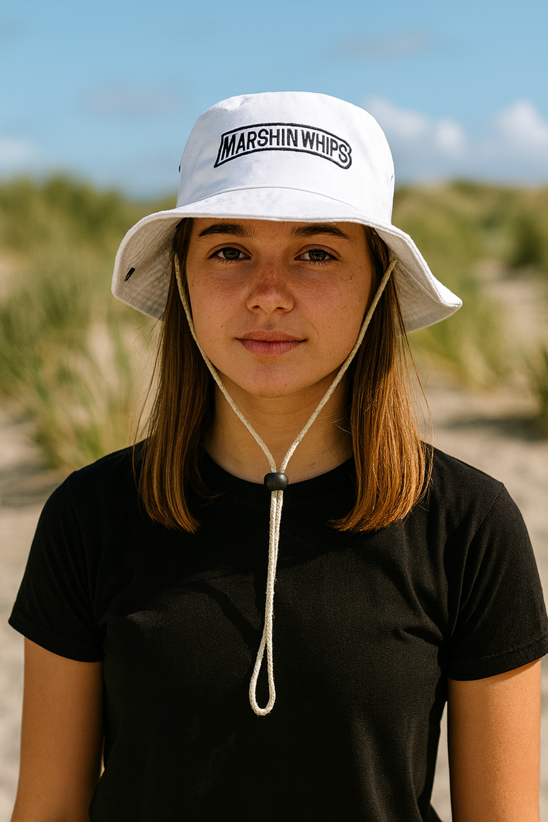 Load image into Gallery viewer, Marshin Whips White Bucket Hat
