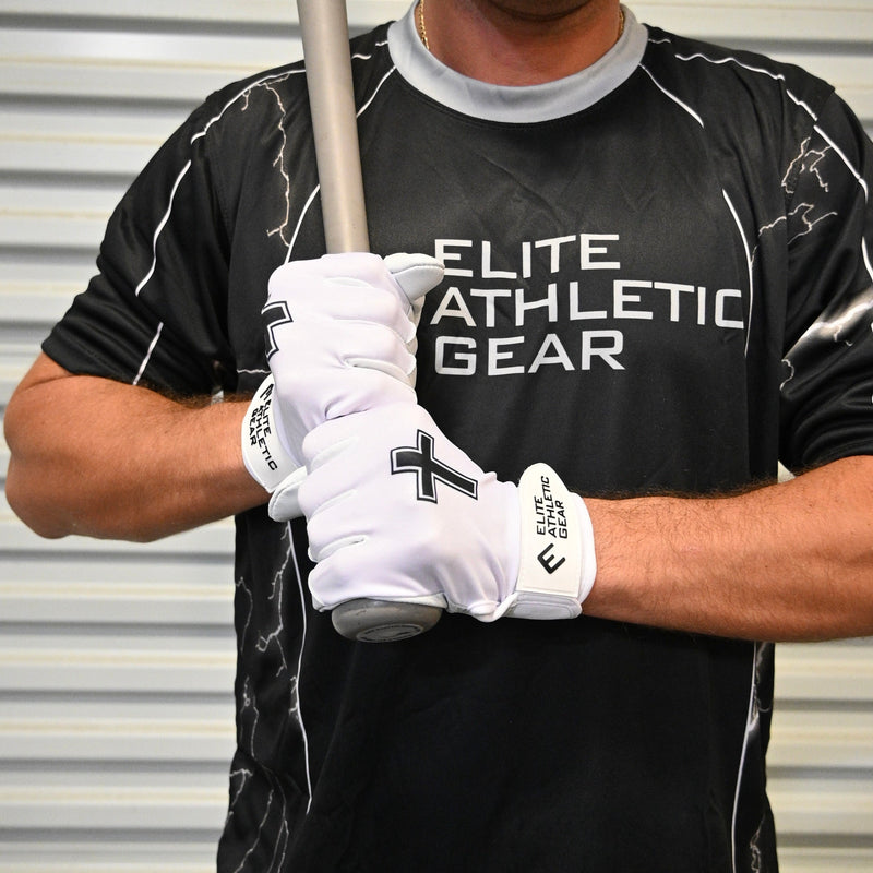 Load image into Gallery viewer, Faith Cross White Batting Gloves

