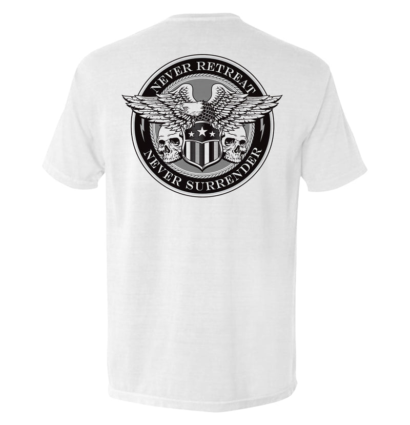 Load image into Gallery viewer, Never Retreat Never Surrender Skulls
