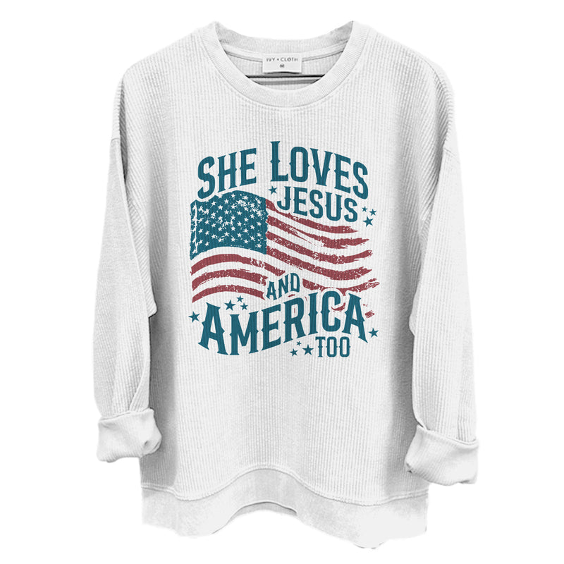Load image into Gallery viewer, She Loves Jesus And America Too (Front)
