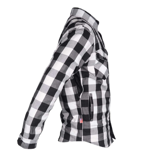 Protective Flannel Shirt - Black and White Checkered