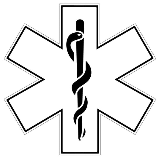 WHITE STAR OF LIFE REFLECTIVE HELMET DECAL