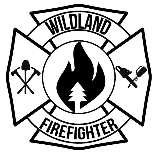 WILDLAND FIREFIGHTER MALTESE CROSS WINDOW DECAL