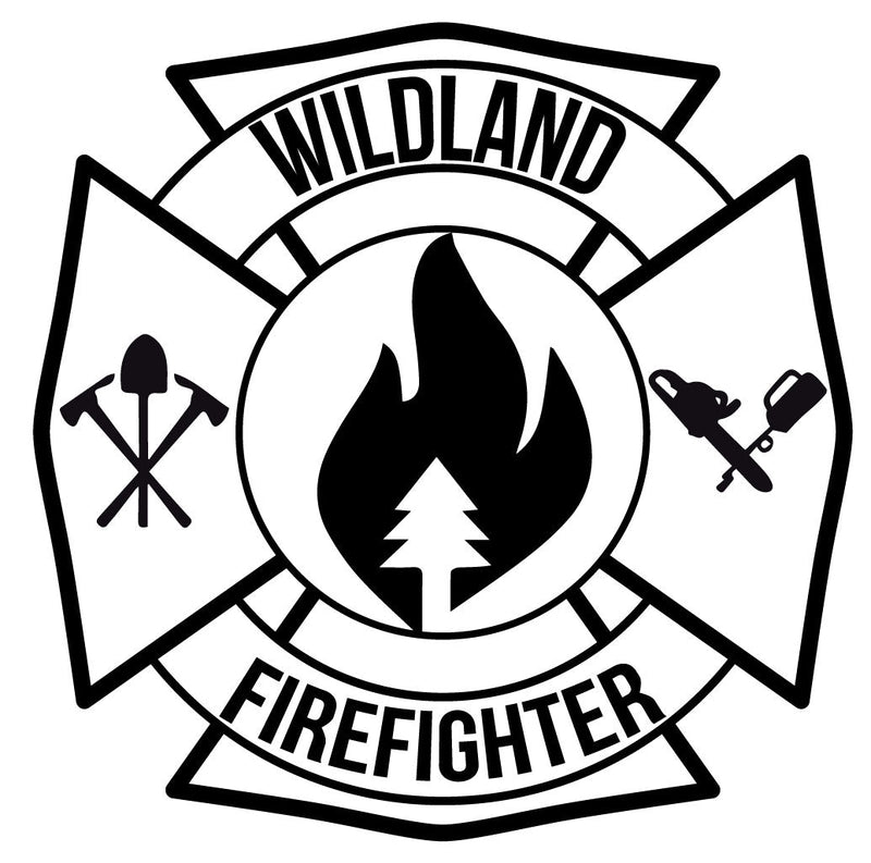 Load image into Gallery viewer, WILDLAND FIREFIGHTER MALTESE CROSS WINDOW DECAL
