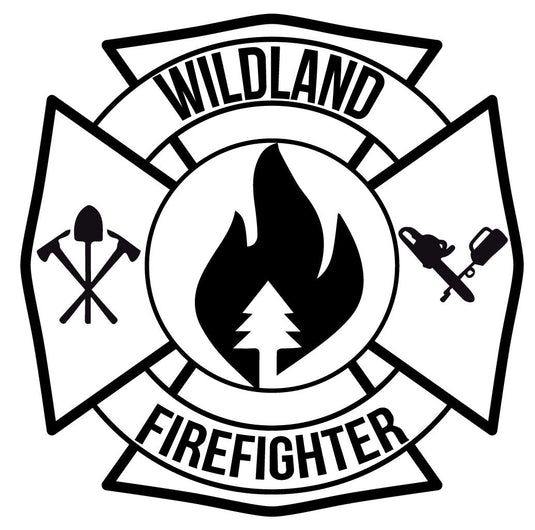 WILDLAND FIREFIGHTER MALTESE CROSS WINDOW DECAL