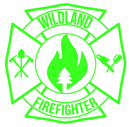 WILDLAND FIREFIGHTER MALTESE CROSS WINDOW DECAL