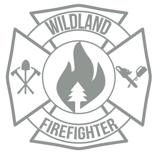 WILDLAND FIREFIGHTER MALTESE CROSS WINDOW DECAL