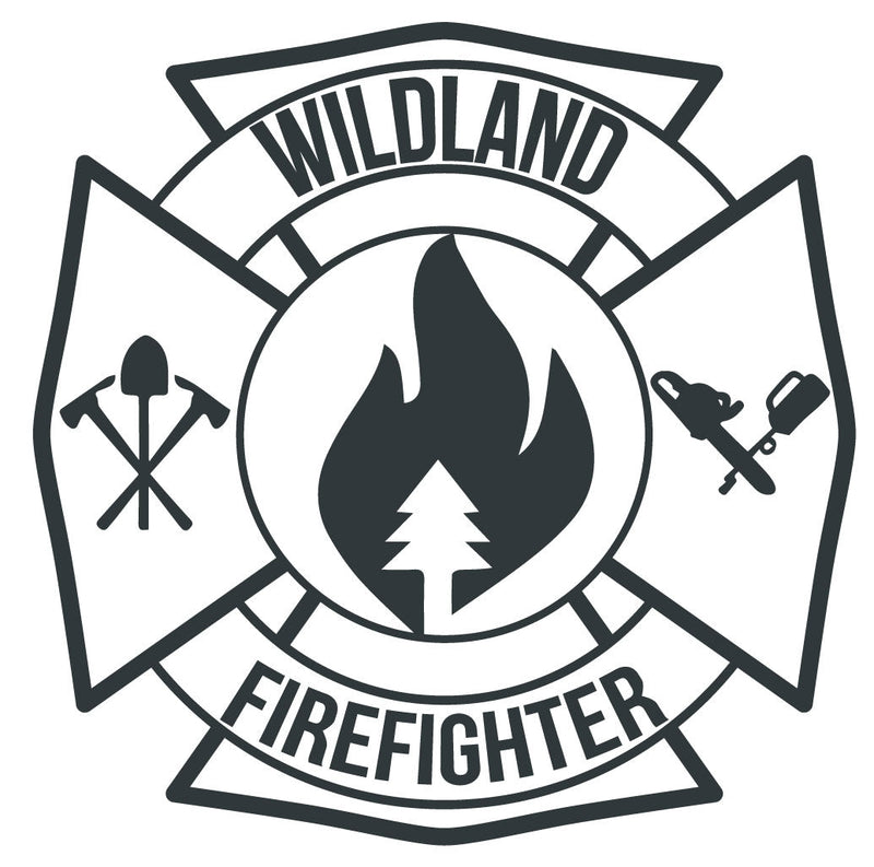 Load image into Gallery viewer, WILDLAND FIREFIGHTER MALTESE CROSS WINDOW DECAL
