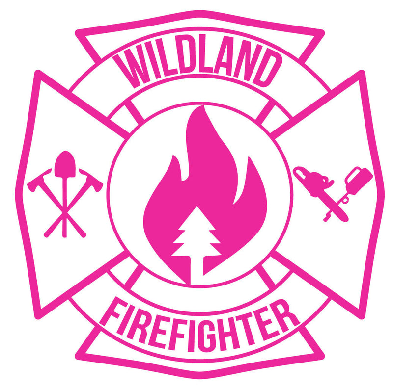 Load image into Gallery viewer, WILDLAND FIREFIGHTER MALTESE CROSS WINDOW DECAL
