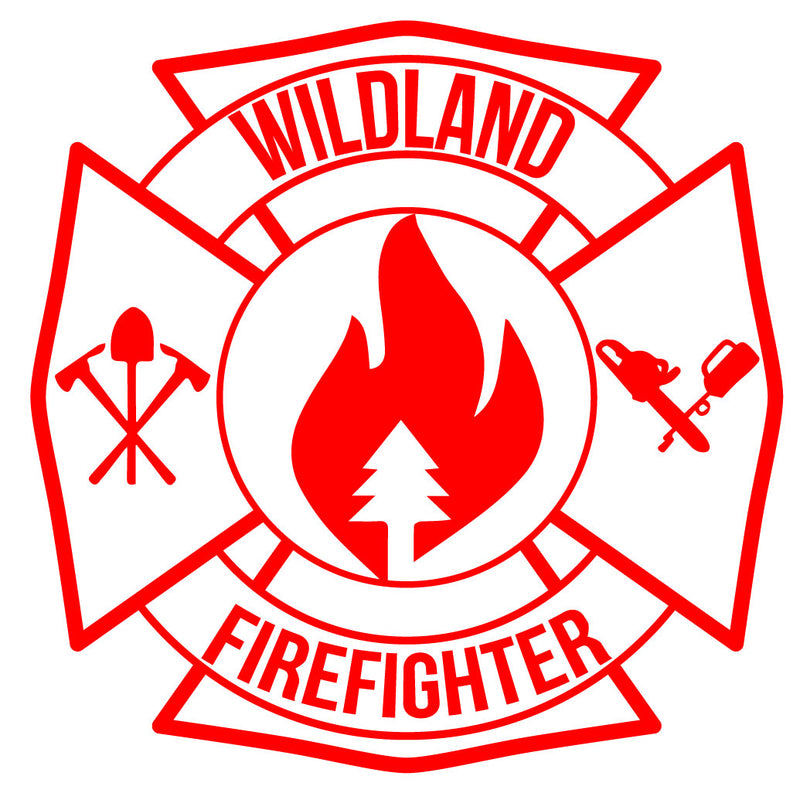 Load image into Gallery viewer, WILDLAND FIREFIGHTER MALTESE CROSS WINDOW DECAL
