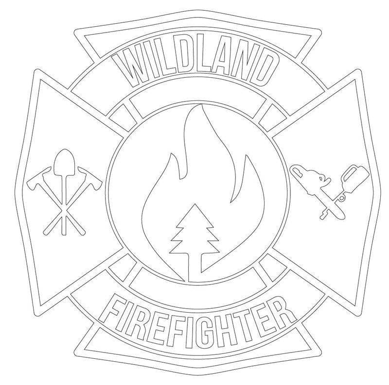 Load image into Gallery viewer, WILDLAND FIREFIGHTER MALTESE CROSS WINDOW DECAL
