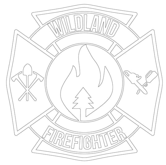 WILDLAND FIREFIGHTER MALTESE CROSS WINDOW DECAL