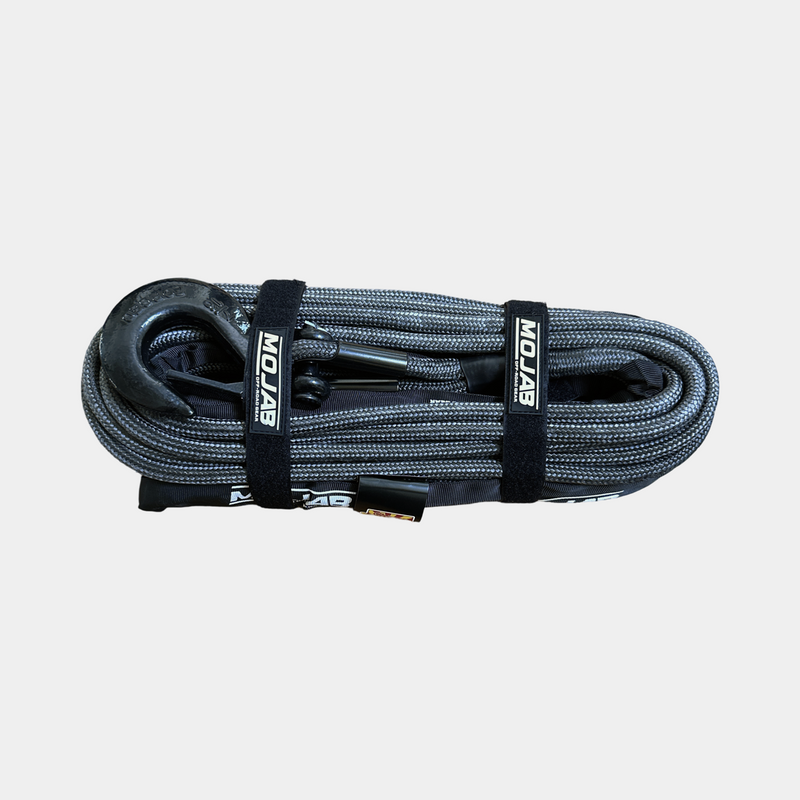 Load image into Gallery viewer, 3/8&#39;&#39; x 85&#39; Double Braided Winch Rope with Removeable forged winch hook
