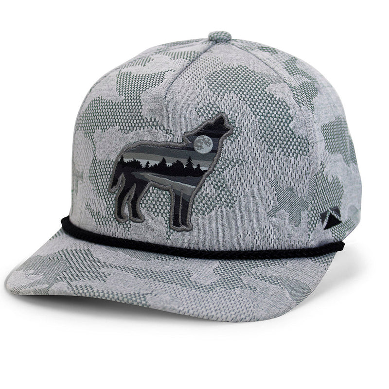 Load image into Gallery viewer, Wolf Howl Cloud Texture 5-Panel Rope Cap
