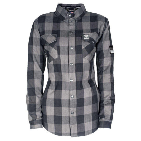 Protective Flannel Shirt for Women - Grey Checkered