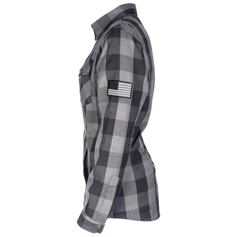 Load image into Gallery viewer, Protective Flannel Shirt for Women - Grey Checkered
