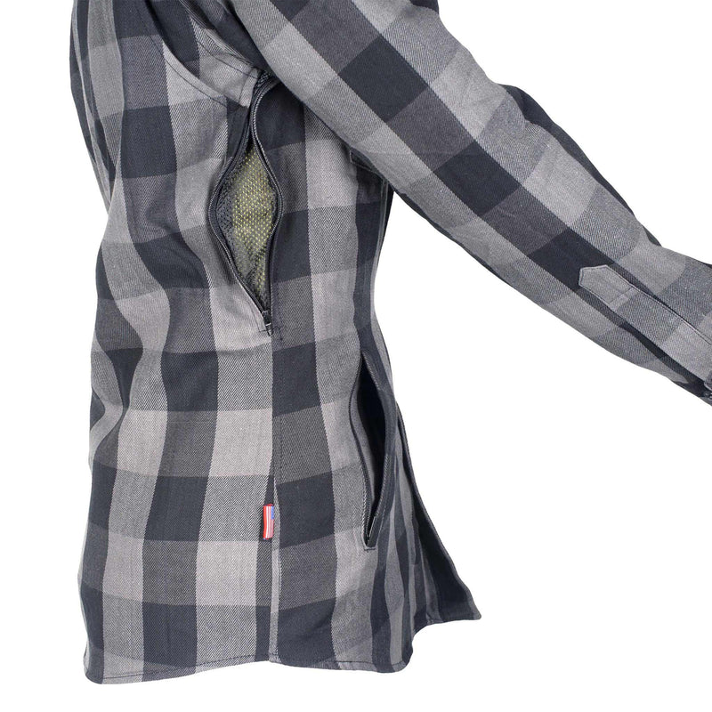 Load image into Gallery viewer, Protective Flannel Shirt for Women - Grey Checkered
