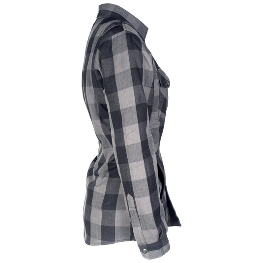 Protective Flannel Shirt for Women - Grey Checkered