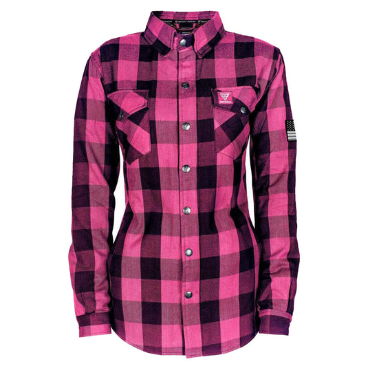 Protective Flannel Shirt for Women - Pink Checkered