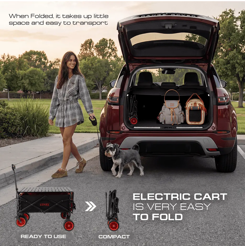 Load image into Gallery viewer, Electric Folding Wagon with Tank Wheels – LUXEL CEC-2BR
